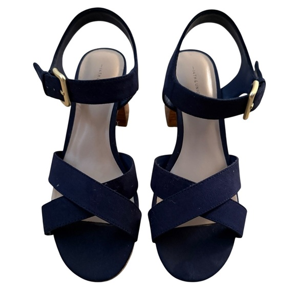 14TH & UNION Navy Blue Sandals w/ Buckle Strap Women 7.5 7-1/2 M - Picture 8 of 8
